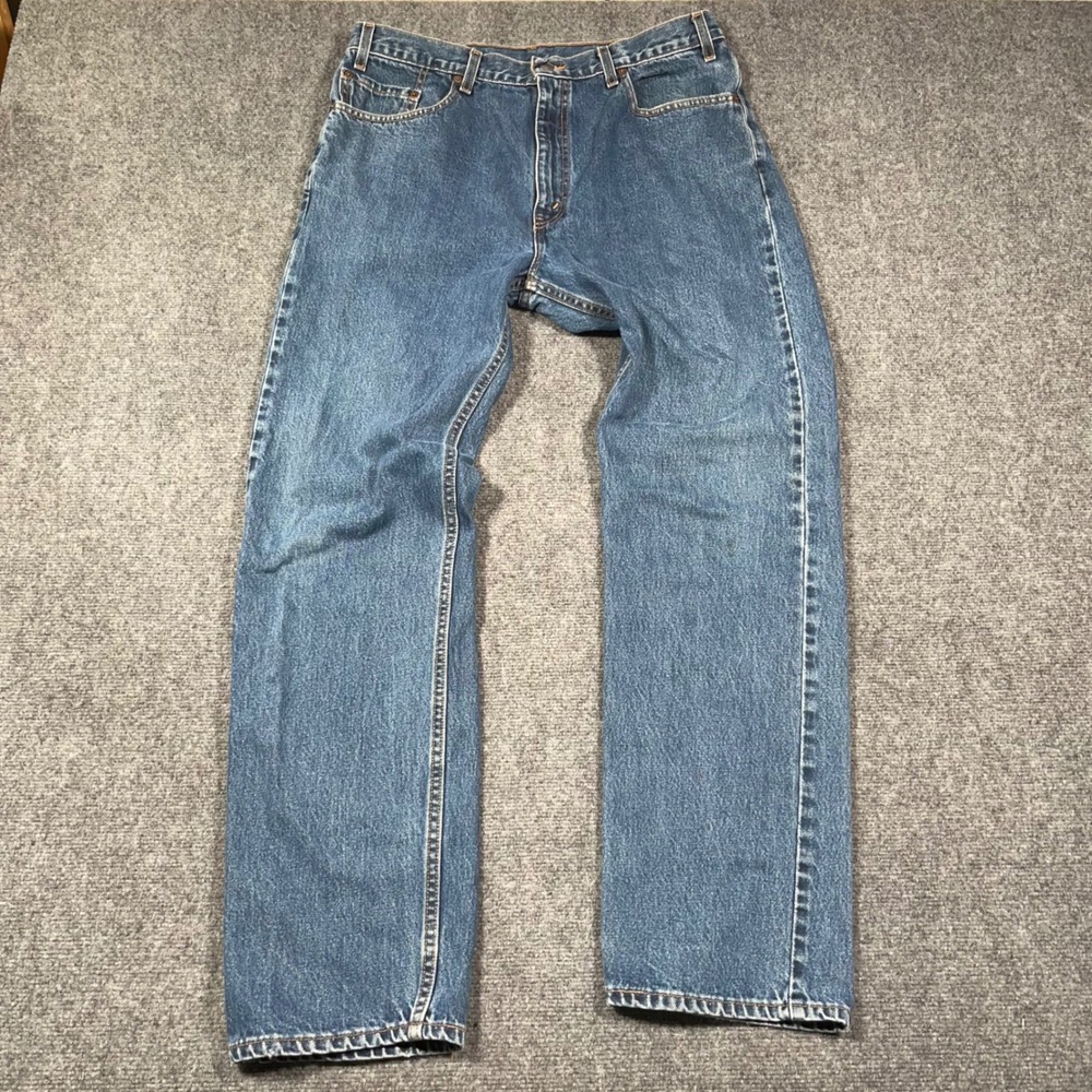 VTG Y2K Levis 505 Mens 38x32 Regular Fit Straight Blue Denim Jeans Made in USA